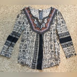 Anthropologie Akemi + Kin embroidered yoke jersey blouse Size S